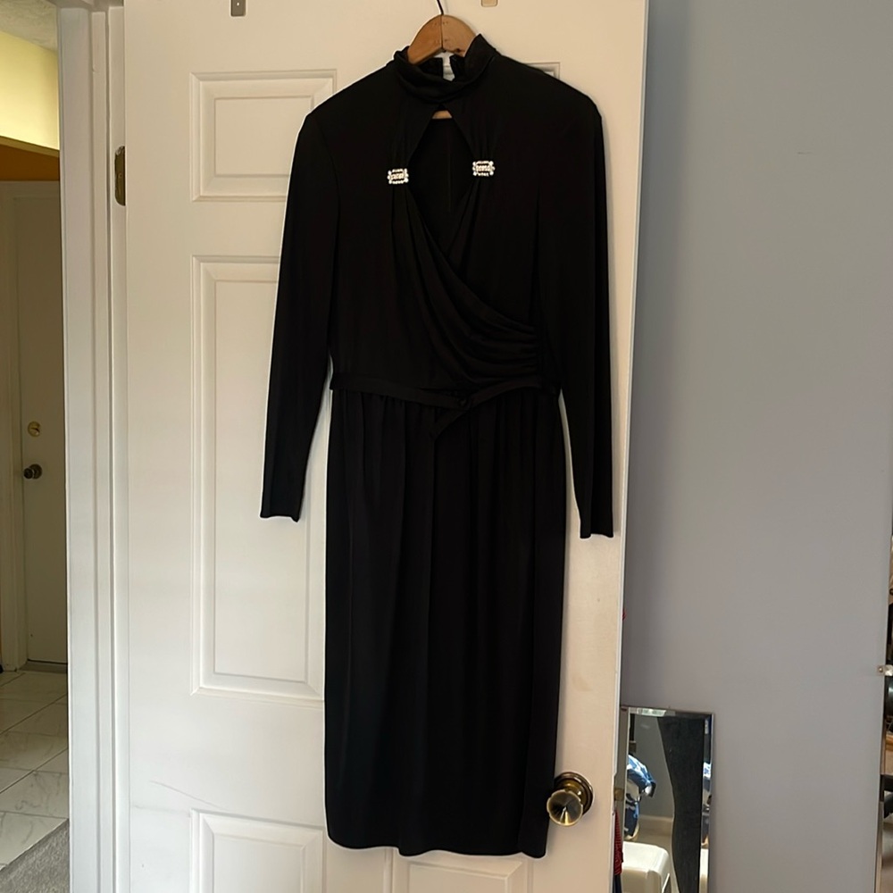 Vintage Lilli Diamond Black Cocktail Dress Size 10
